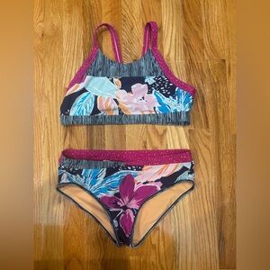 Athleta Floral Bikini Set with Pink and Blue